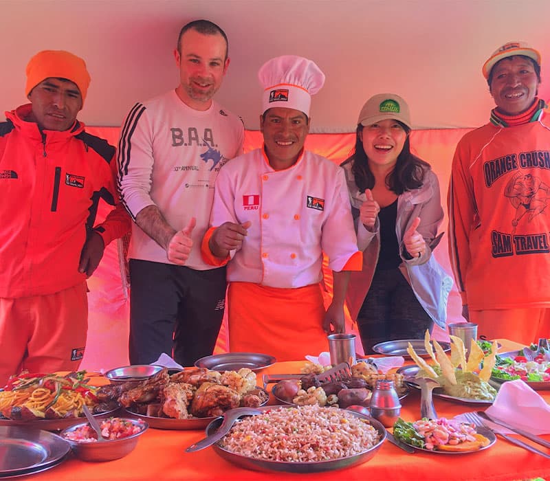 Como es la comida en el Camino Inca